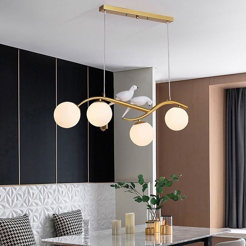 Suspension branche minimaliste moderne 4 lampes décoratives