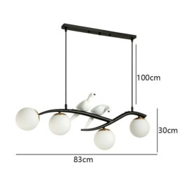 Suspension branche minimaliste moderne 4 lampes décoratives