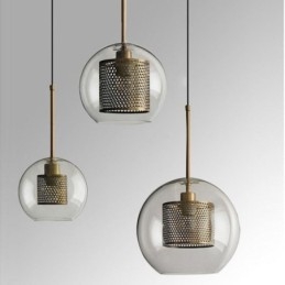 Suspension minimaliste en verre à 3 lumières, plafonnier îlot