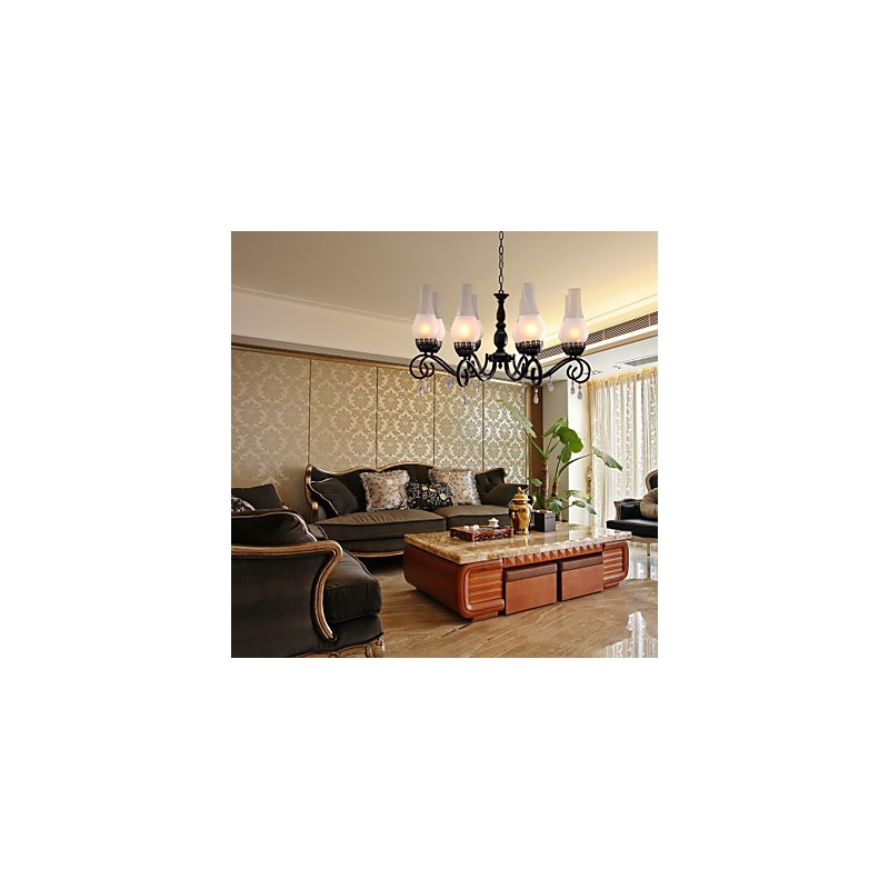 Lustre traditionnel de style bougie classique peint