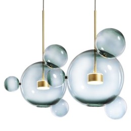 Suspension à bulles de verre, plafonnier dégradé vert