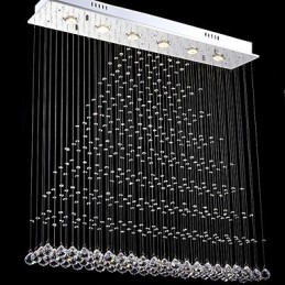 Lustre rectangulaire en cristal, luminaires de plafond, lampes et luminaires