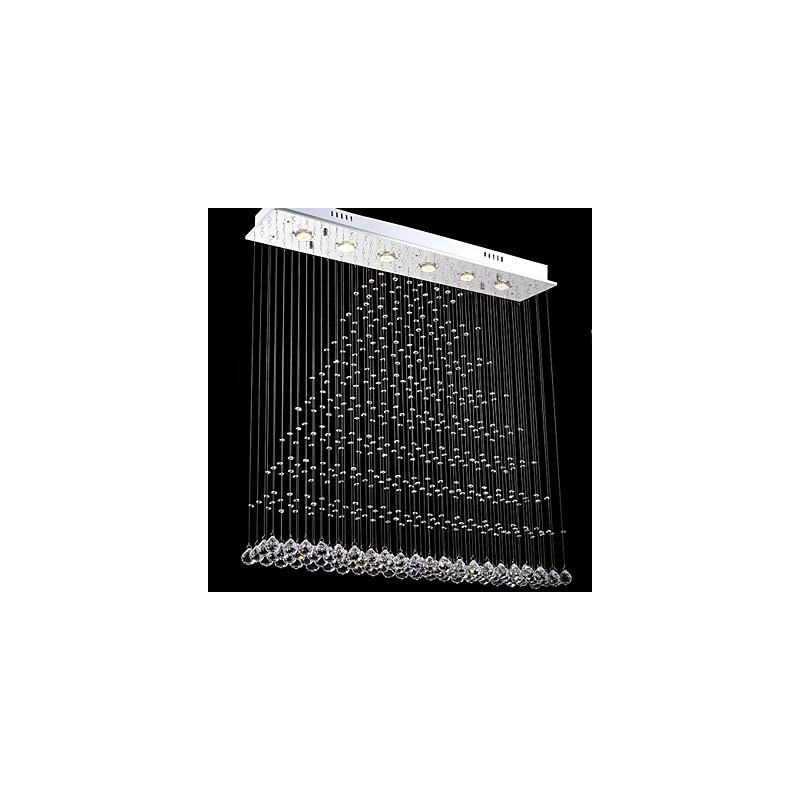 Lustre rectangulaire en cristal, luminaires de plafond, lampes et luminaires