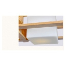 Lampe suspendue créative à 3 lumières en chêne, plafonnier décoratif en bois pour café