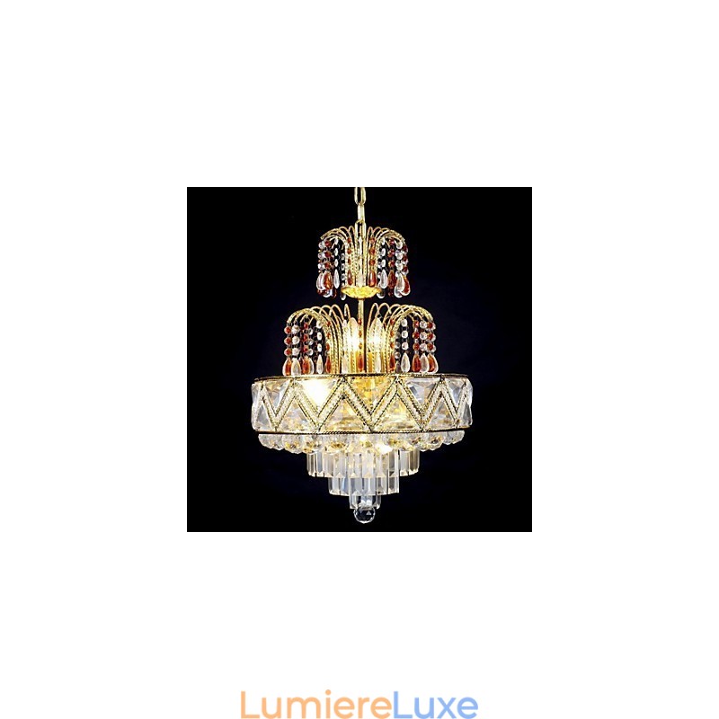 Lustre en métal peint en cristal classique traditionnel