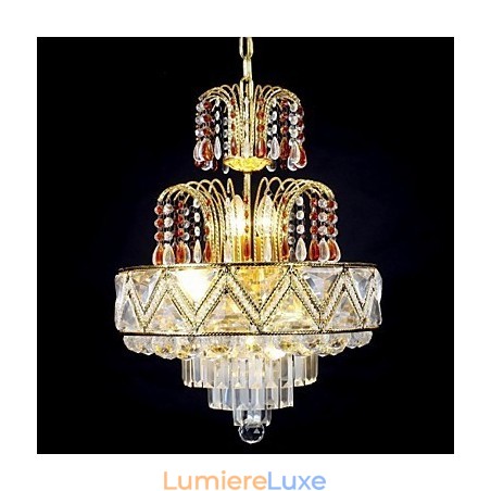 Lustre en métal peint en cristal classique traditionnel Lustre en métal peint en cristal classique traditionnel