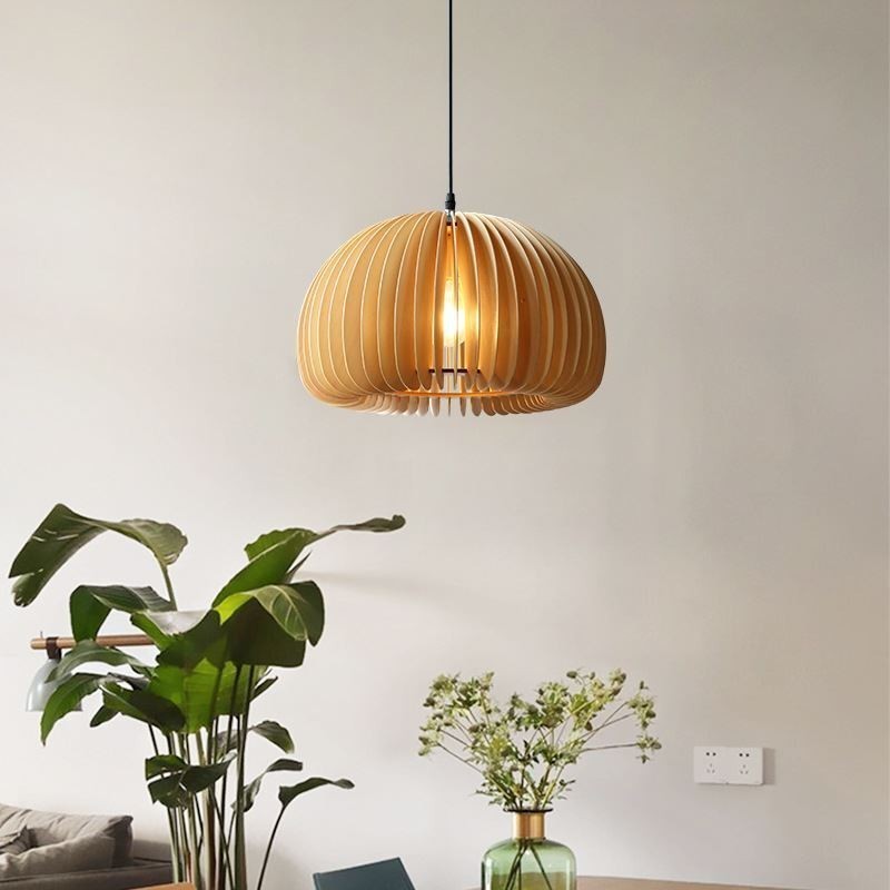 Lampe suspendue de style rétro en tilleul et citrouille