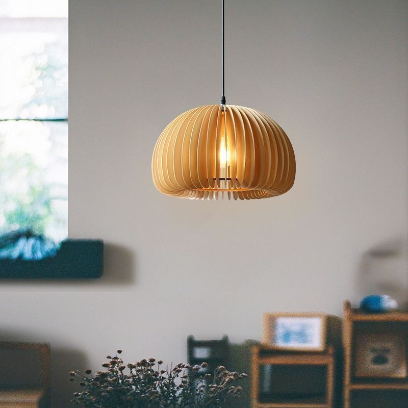 Lampe suspendue de style rétro en tilleul et citrouille