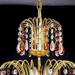 Lustre en métal peint en cristal classique traditionnel