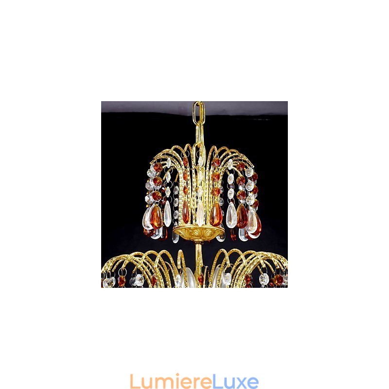 Lustre en métal peint en cristal classique traditionnel