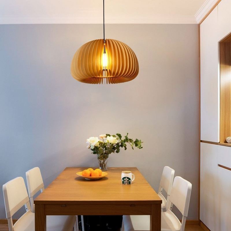 Lampe suspendue de style rétro en tilleul et citrouille