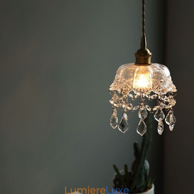 Élégante suspension en verre à tête unique, mini suspension