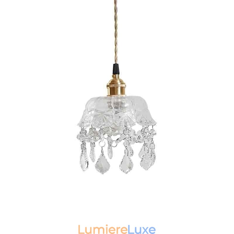 Élégante suspension en verre à tête unique, mini suspension