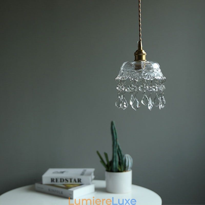 Élégante suspension en verre à tête unique, mini suspension