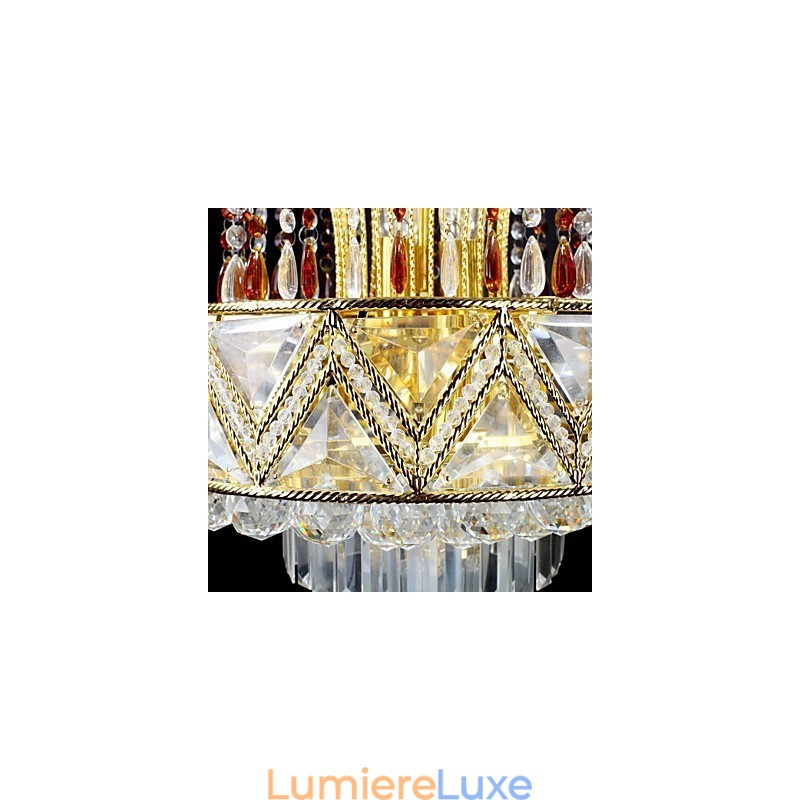 Lustre en métal peint en cristal classique traditionnel