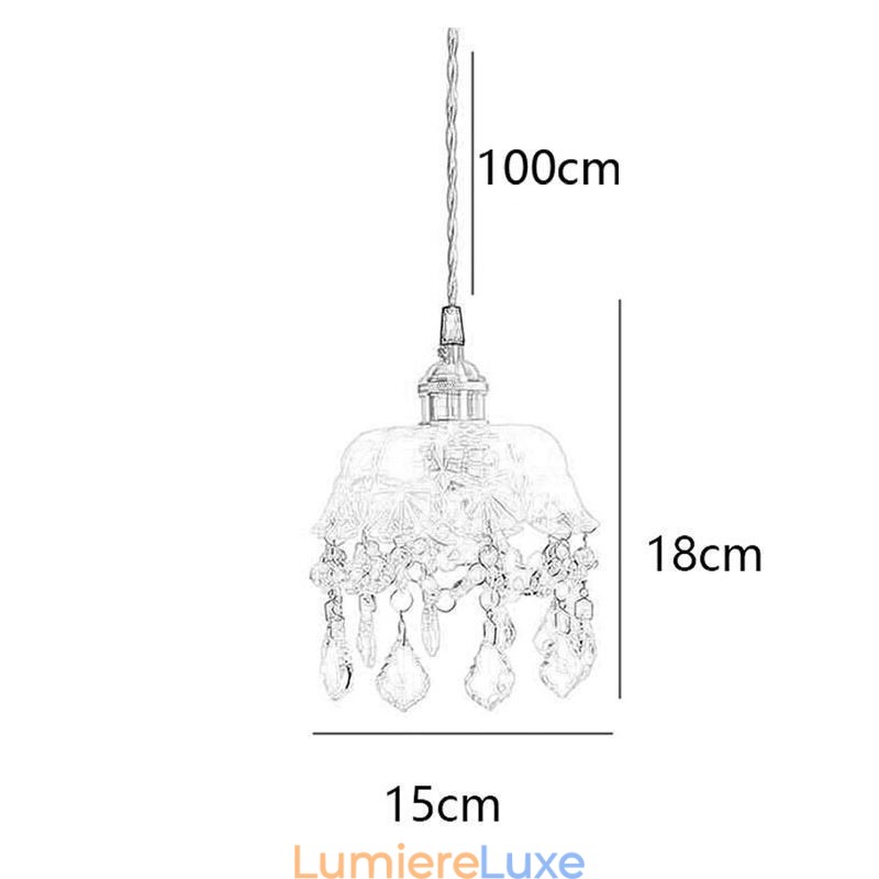Élégante suspension en verre à tête unique, mini suspension