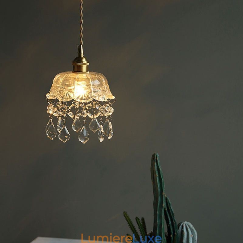 Élégante suspension en verre à tête unique, mini suspension