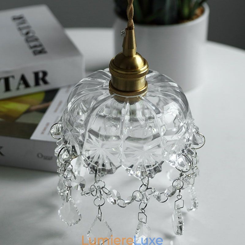 Élégante suspension en verre à tête unique, mini suspension