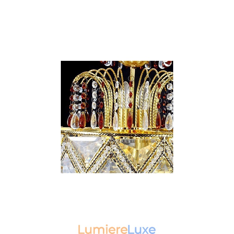 Lustre en métal peint en cristal classique traditionnel