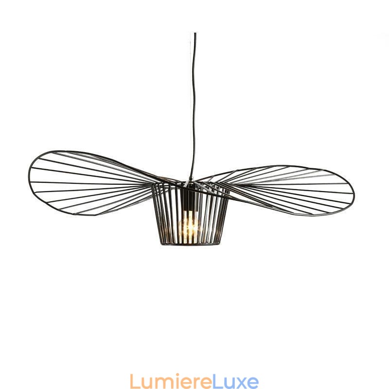 Suspension en fer, lampe chapeau de paille, 1 lumière