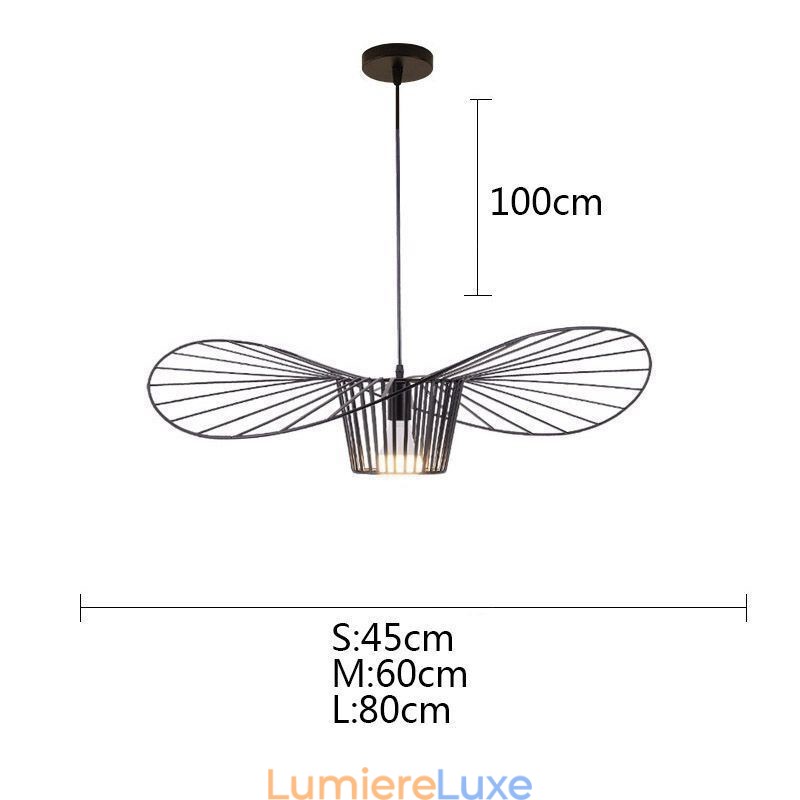 Suspension en fer, lampe chapeau de paille, 1 lumière