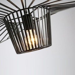 Suspension en fer, lampe chapeau de paille, 1 lumière