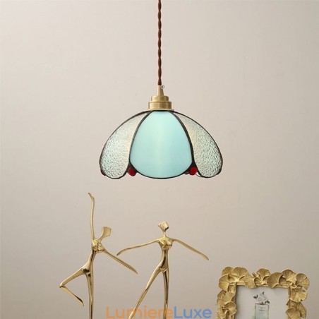 Suspension minimaliste en verre à pétales, lampe suspendue en verre à tête unique Suspension minimaliste en verre à pétales, lampe suspendue en verre à tête unique