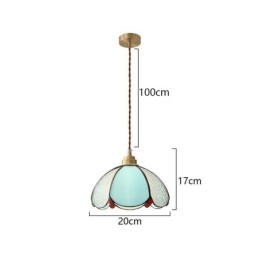 Suspension minimaliste en verre à pétales, lampe suspendue en verre à tête unique