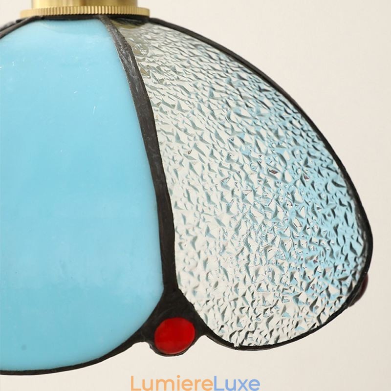 Suspension minimaliste en verre à pétales, lampe suspendue en verre à tête unique