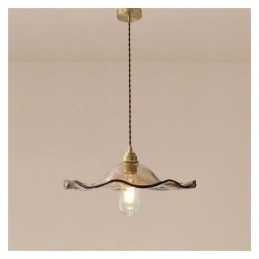 Suspension en verre feuille de lotus, luminaire décoratif créatif
