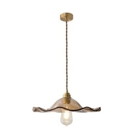 Suspension en verre feuille de lotus, luminaire décoratif créatif