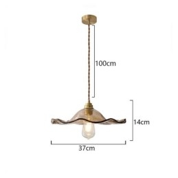 Suspension en verre feuille de lotus, luminaire décoratif créatif