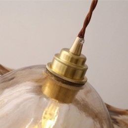 Suspension en verre feuille de lotus, luminaire décoratif créatif