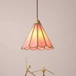 Suspension en verre de style japonais, luminaire rétro à pétales
