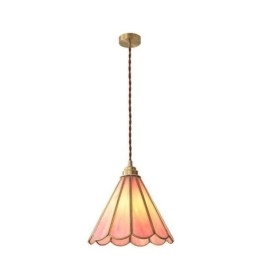 Suspension en verre de style japonais, luminaire rétro à pétales