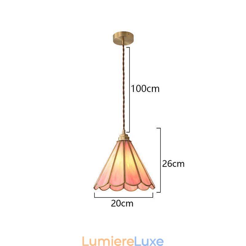Suspension en verre de style japonais, luminaire rétro à pétales