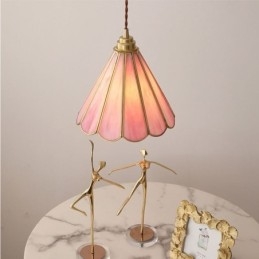 Suspension en verre de style japonais, luminaire rétro à pétales