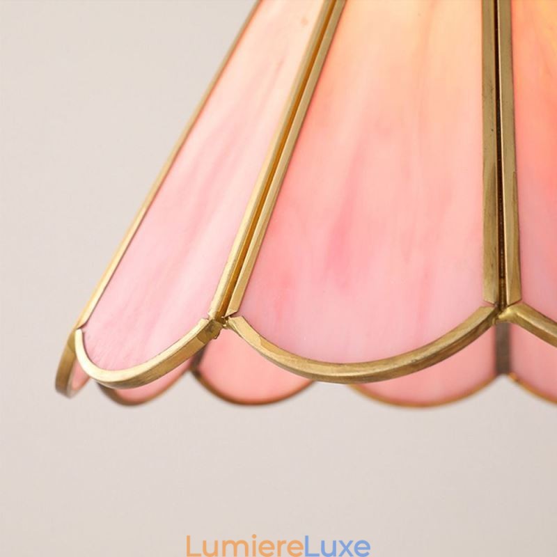 Suspension en verre de style japonais, luminaire rétro à pétales
