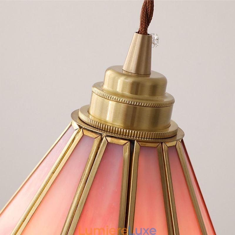 Suspension en verre de style japonais, luminaire rétro à pétales