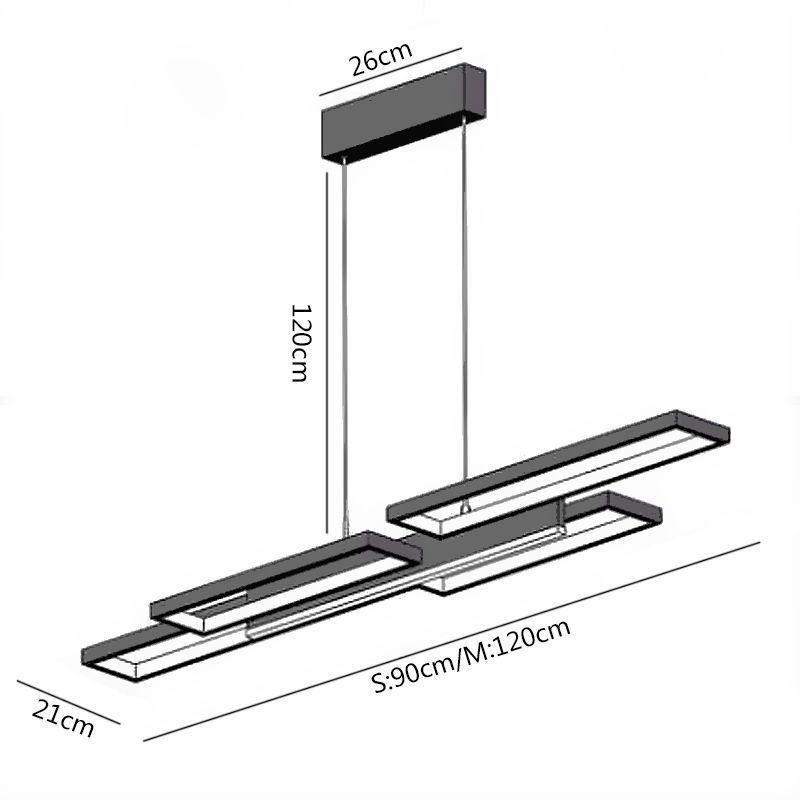 Luminaire suspendu moderne à suspension horizontale