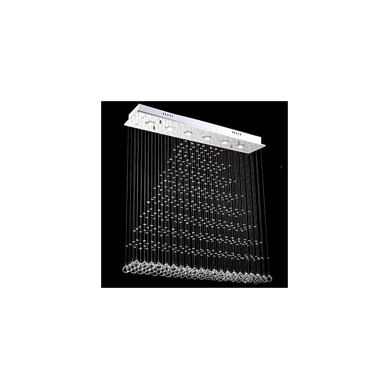 Lustre rectangulaire en cristal, luminaires de plafond, lampes et luminaires