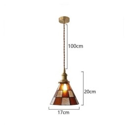 Lampe suspendue rétro en verre à treillis, style japonais