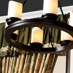 Lustre vintage 6 lumières en acier et verre