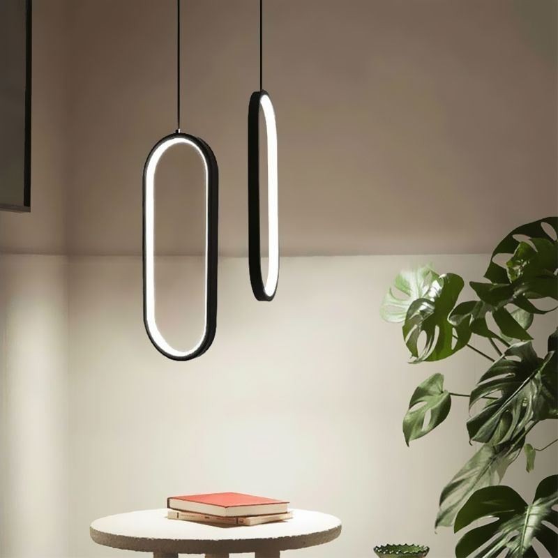 Suspension ovale en acrylique, luminaire décoratif