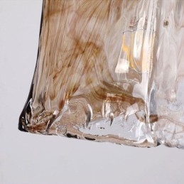 Mini suspension en verre unique de style japonais, couleur ambre, éclairage décoratif