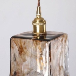 Mini suspension en verre unique de style japonais, couleur ambre, éclairage décoratif