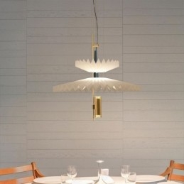 Suspension plissée moderne en acrylique, éclairage décoratif
