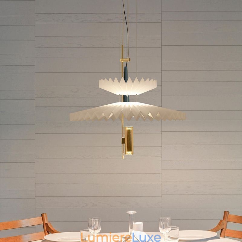 Suspension plissée moderne en acrylique, éclairage décoratif