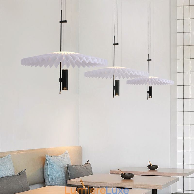 Suspension plissée moderne en acrylique, éclairage décoratif