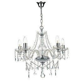 Lustre traditionnel classique en cristal et métal chromé